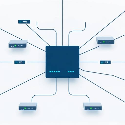 A network diagram illustrating the connections between servers, routers, and other network devices.