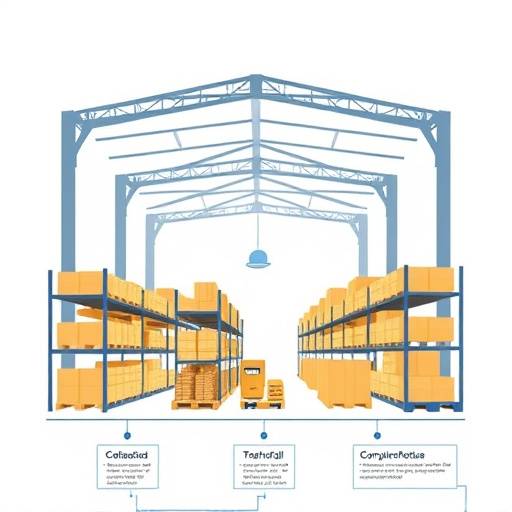 A schematic diagram illustrating data flow into a data warehouse.