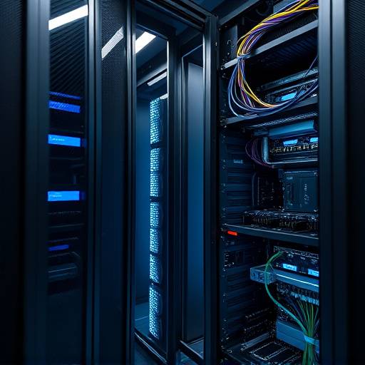 A server rack showcasing high-performance computing equipment.