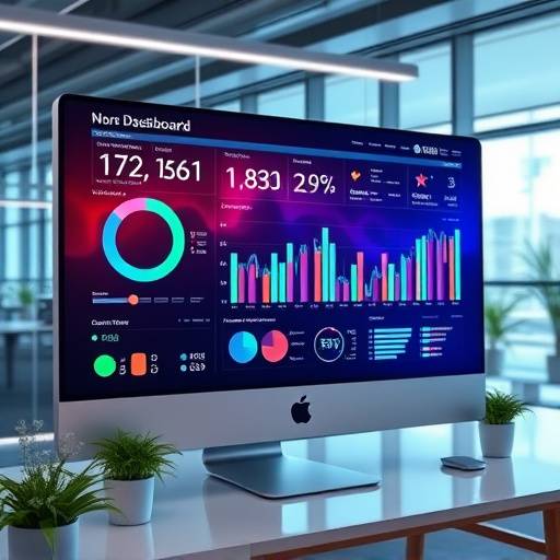 An interactive data dashboard displaying various key performance indicators in real-time.