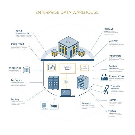 Schematic of a modern enterprise data warehouse infrastructure.